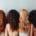 Haarfarben blond, schwarz, braun und rot
